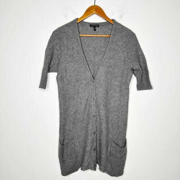 EILEEN FISHER Wool Cashmere Angora Knit Cardigan Womens Size Large Sweater Cozy - Picture 1 of 6